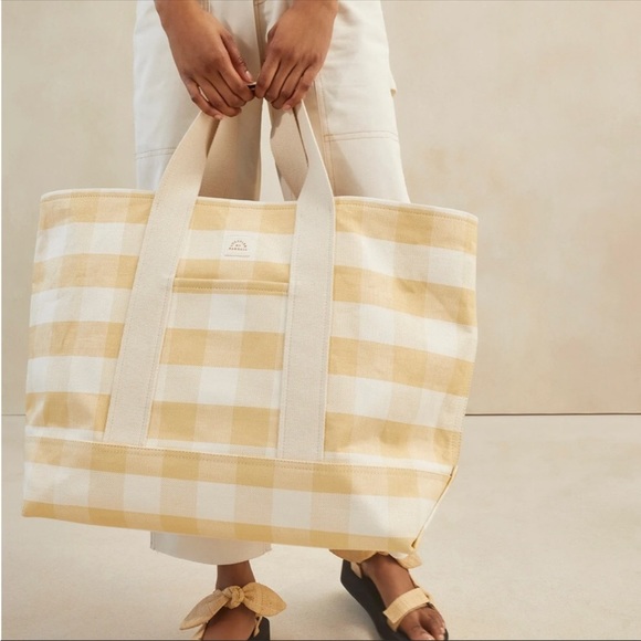 Loeffler Randall Bodie Oversized Open Tote- Hay Gingham - Picture 2 of 5